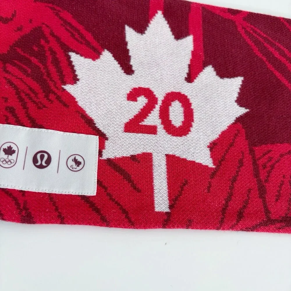 Lululemon Team Canada Future Legacy Scarf Red Paris 2024 Olympics Logo